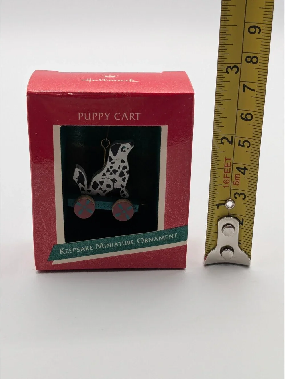 Hallmark Keepsake Puppy Cart Miniature Ornament 1989, Dalmatian, New in Box